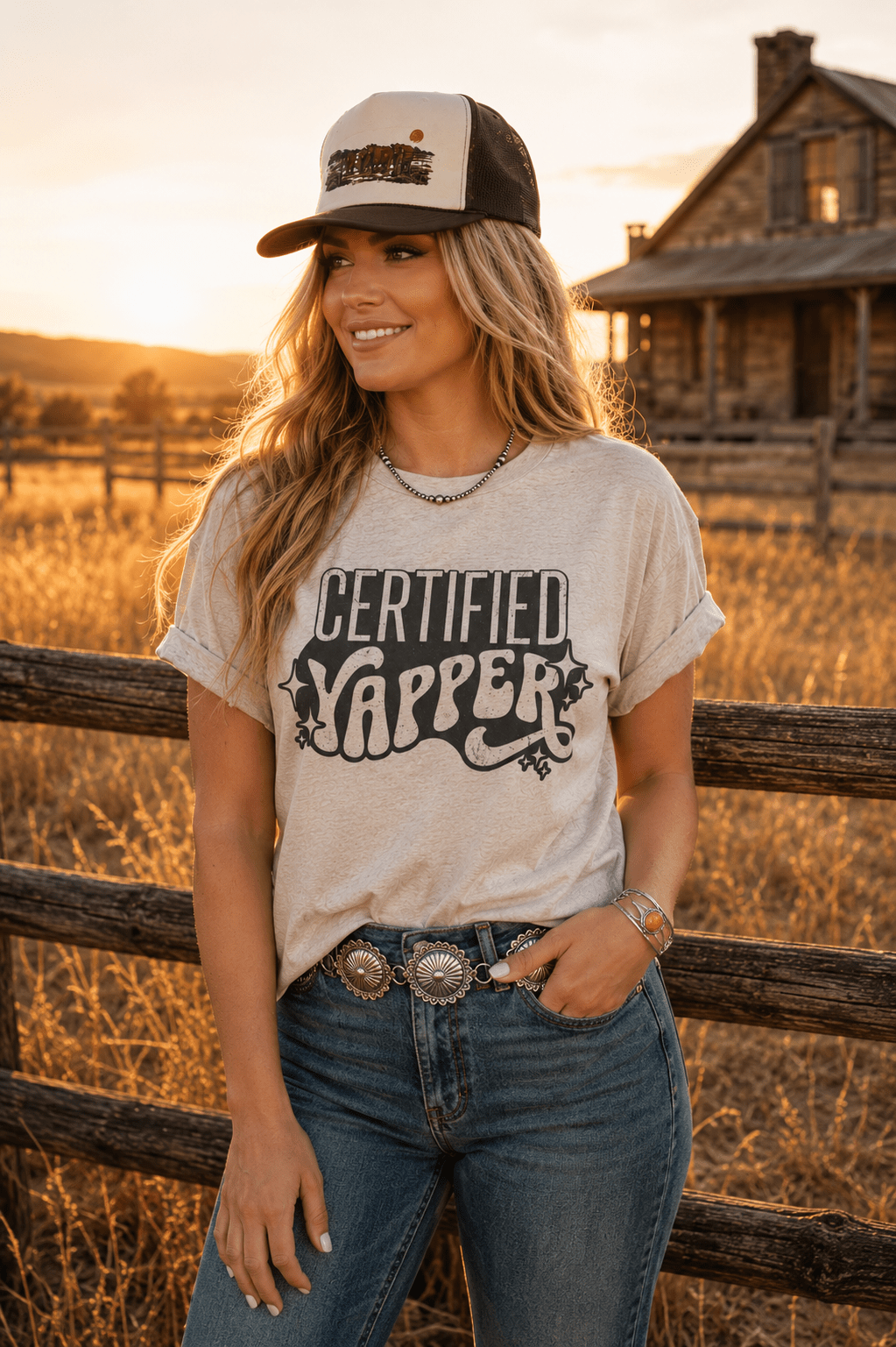 Certified Yapper Graphic TeePink GravelS