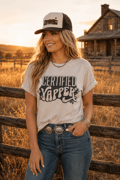 Certified Yapper Graphic TeePink GravelS