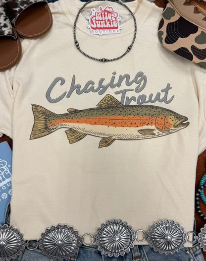 Chasing Trout Graphic TeeNaturalS