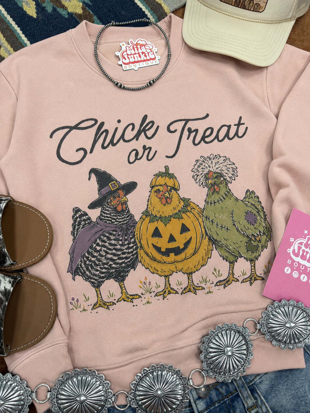 Chick or Treat Halloween Graphic Sweatshirt