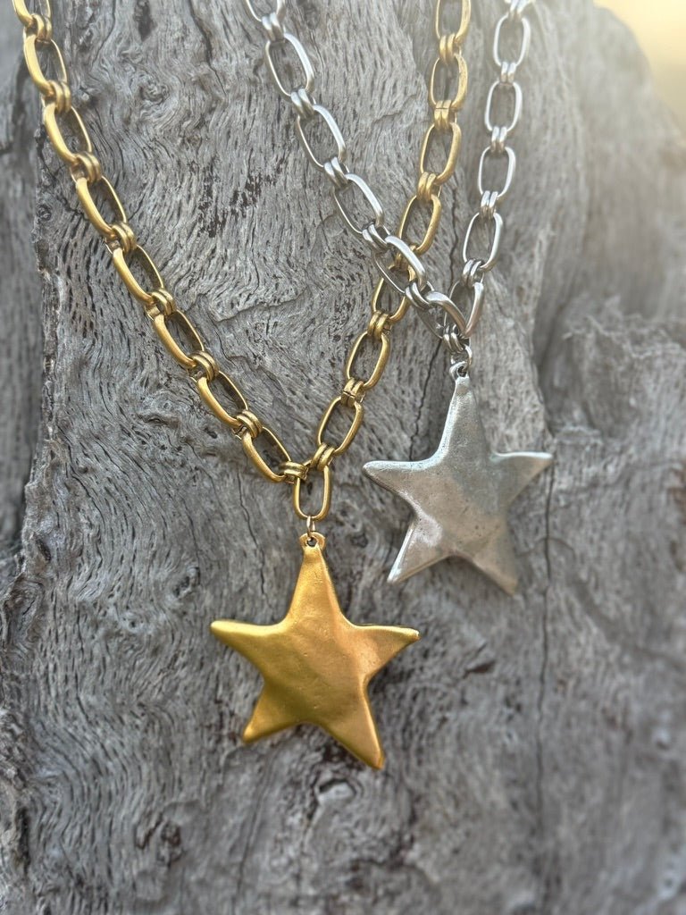 Chunky Gold Star Link Necklace