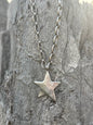 Chunky Silver Star Link Necklace