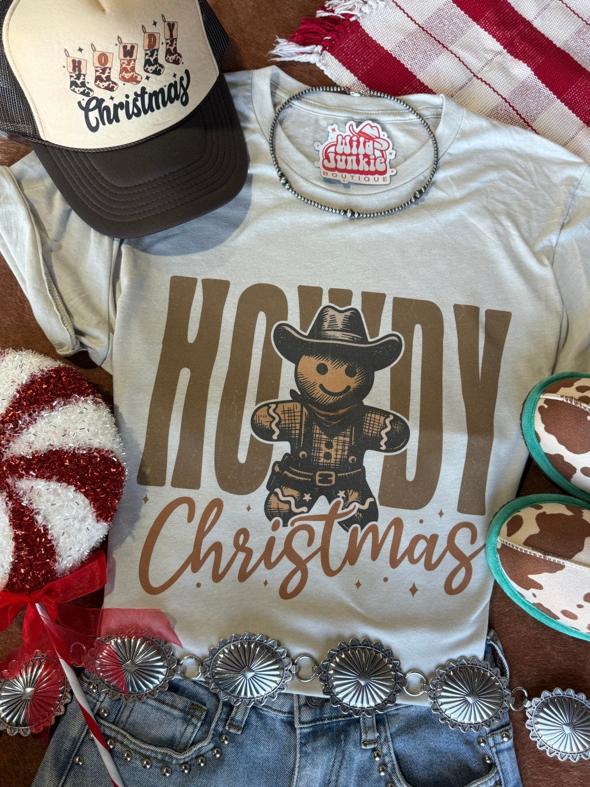 Cowboy Gingerbread Howdy Christmas Graphic TeeCementS