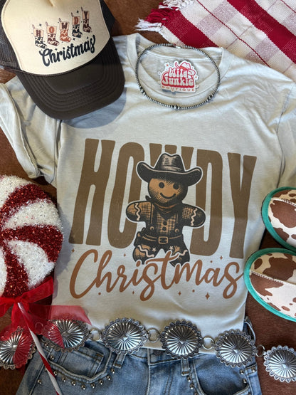 Cowboy Gingerbread Howdy Christmas Graphic TeeCementS