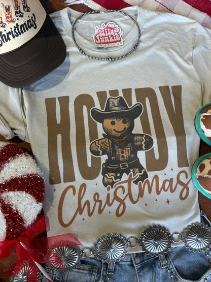 Cowboy Gingerbread Howdy Christmas Graphic TeeCementS