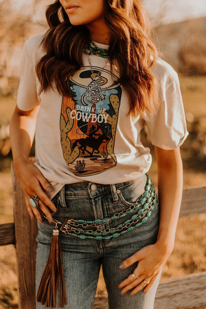 Drink Up, Cowboy Graphic TeeTanS