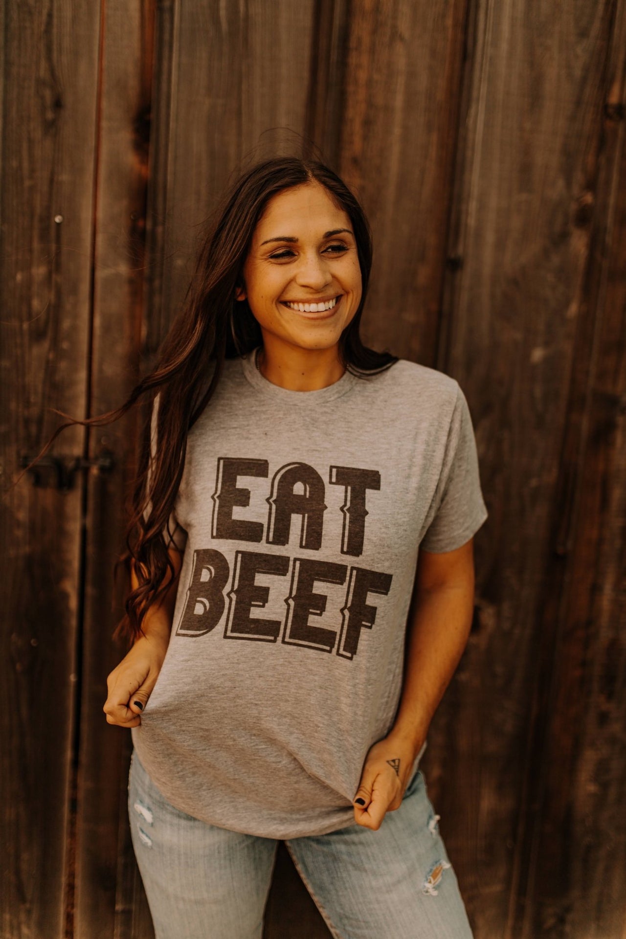 Eat Beef Graphic TeeGreyS