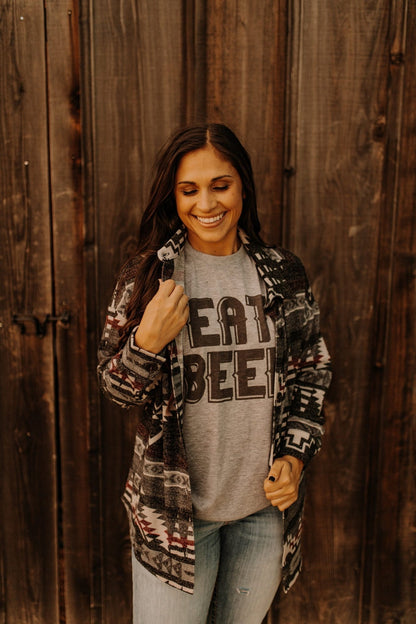 Eat Beef Graphic TeeGreyS