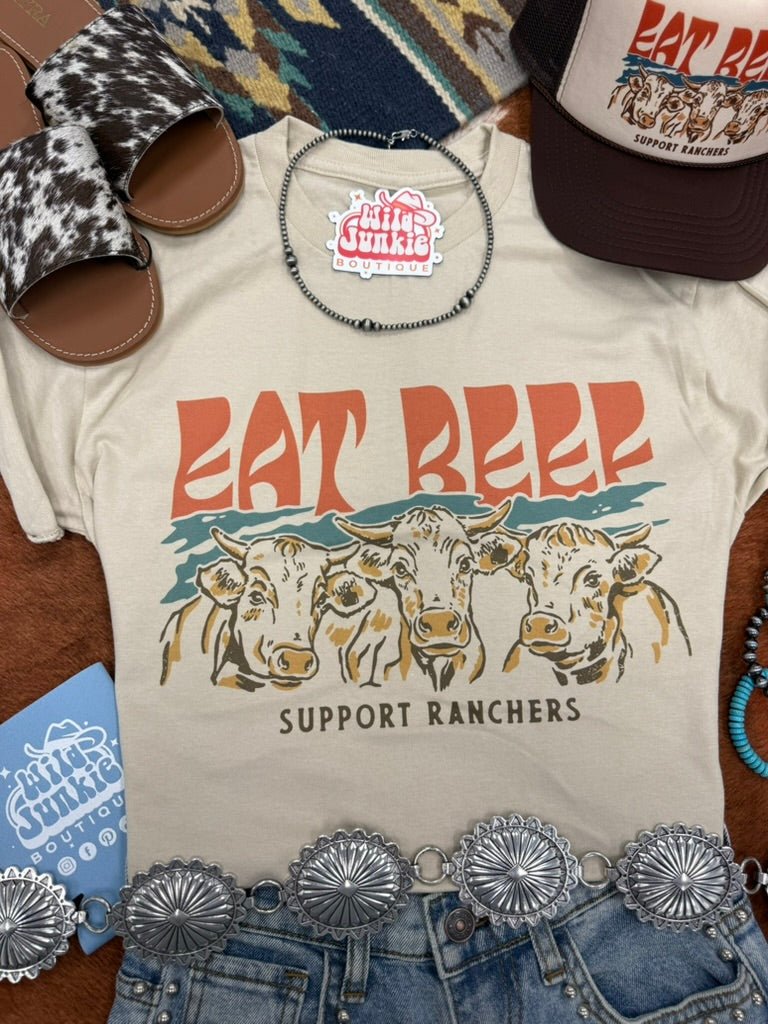 Eat Beef Support Ranchers Graphic TeeCementS
