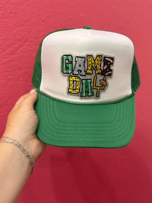 Gameday Patch Trucker HatGreen and White