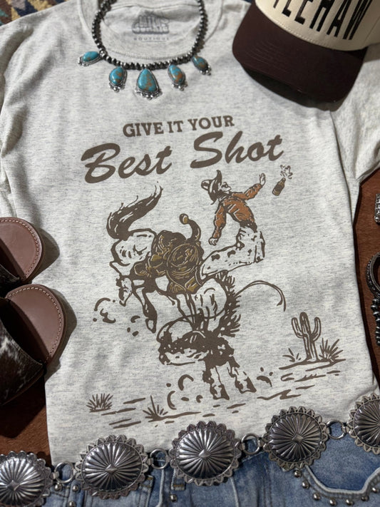 Give It Your Best Shot Graphic TeeHeather OatmealS
