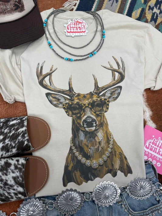 Glam Whitetail Deer Graphic TeeCementS