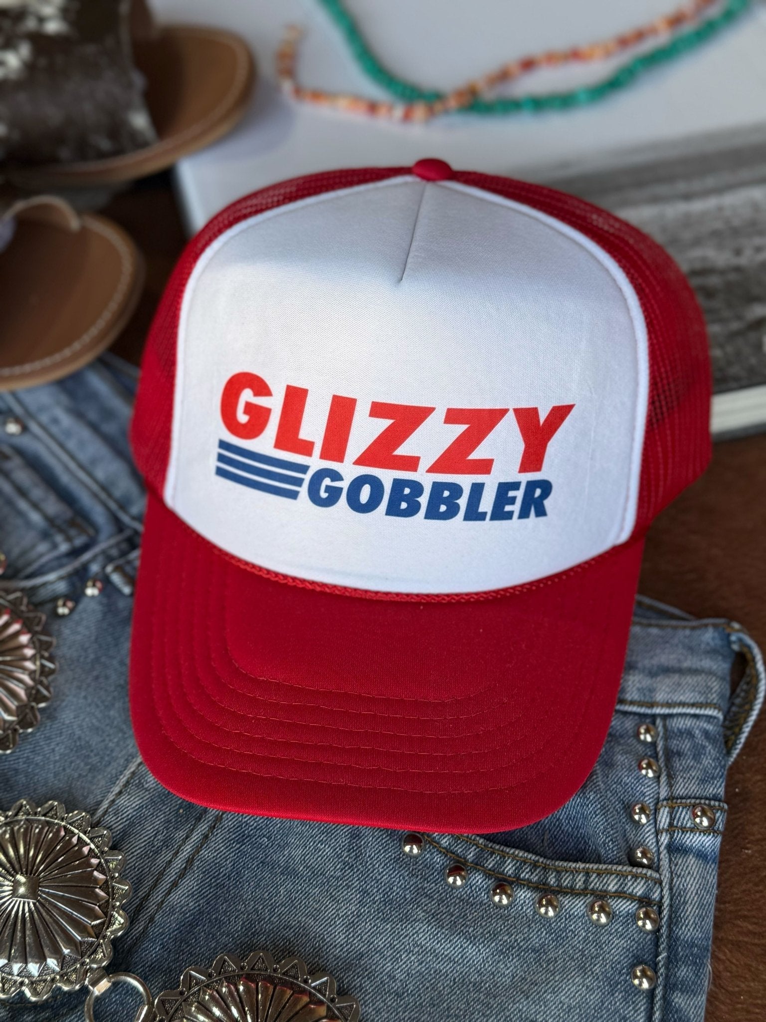 Glizzy Gobler Trucker HatRed & White