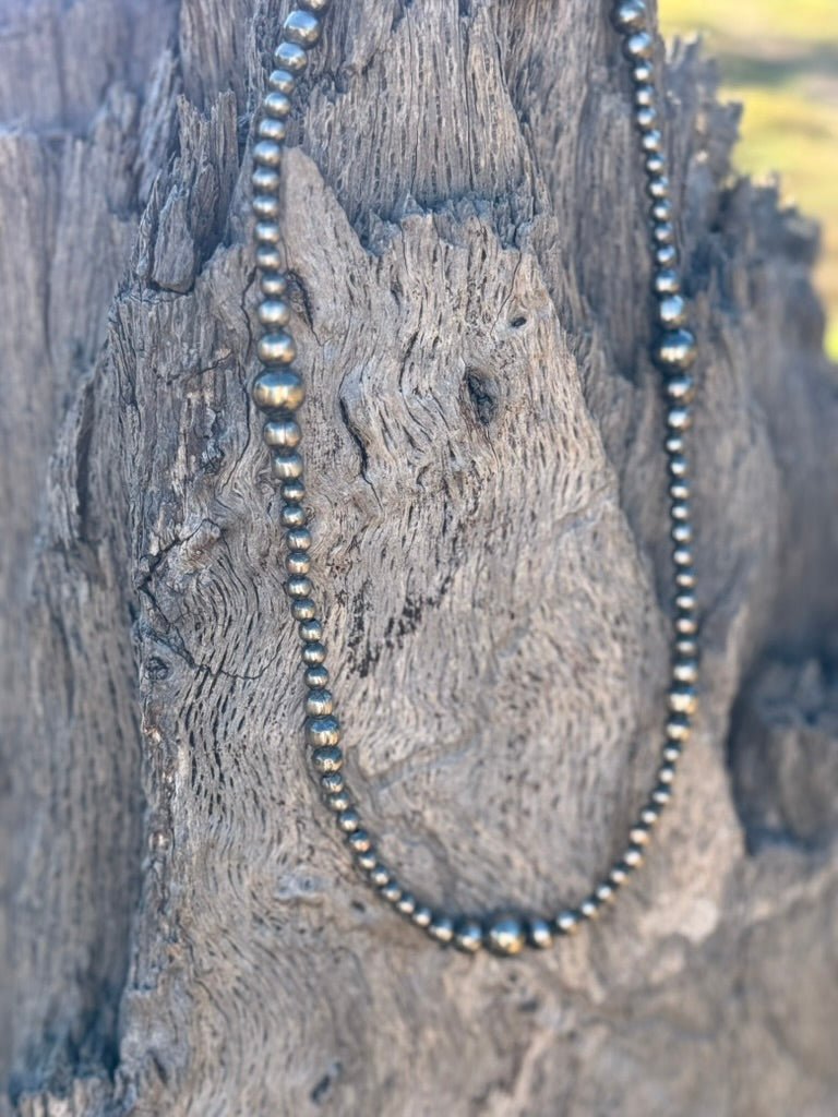 Sterling Silver Graduated Pearl Beaded Choker