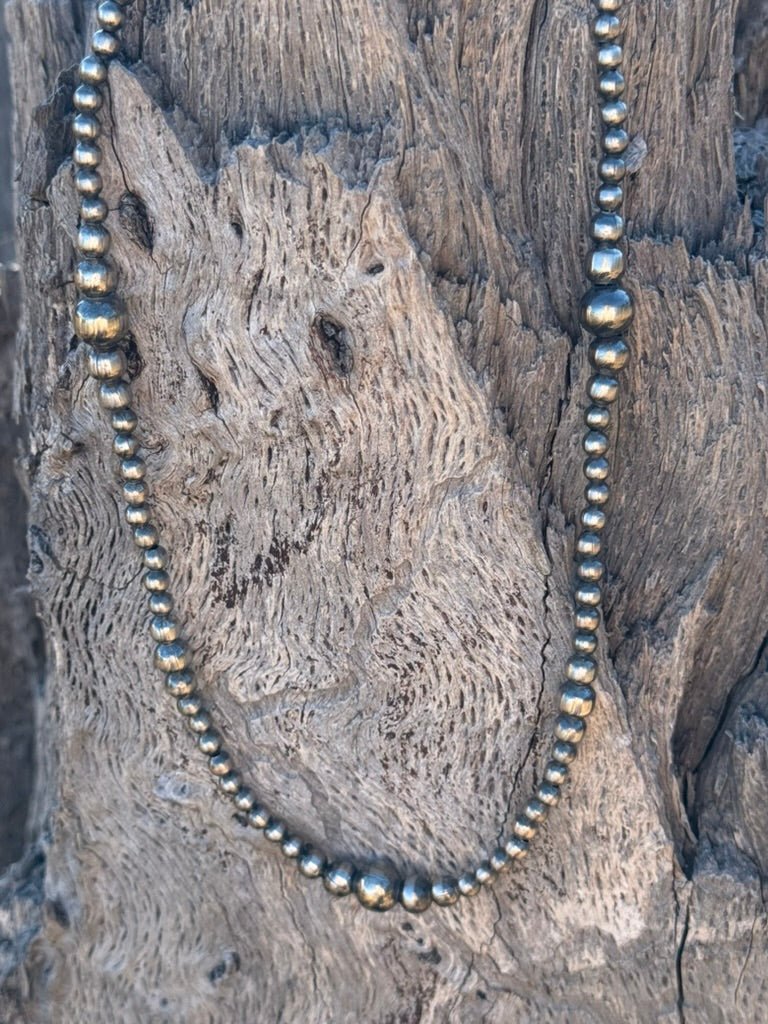 Sterling Silver Graduated Pearl Beaded Choker