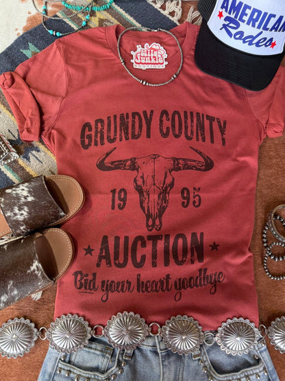 Grundy County Auction Graphic TeeRustS