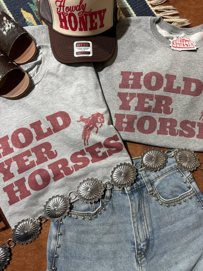 Hold Yer Horses GraphicGrey (TEE)S