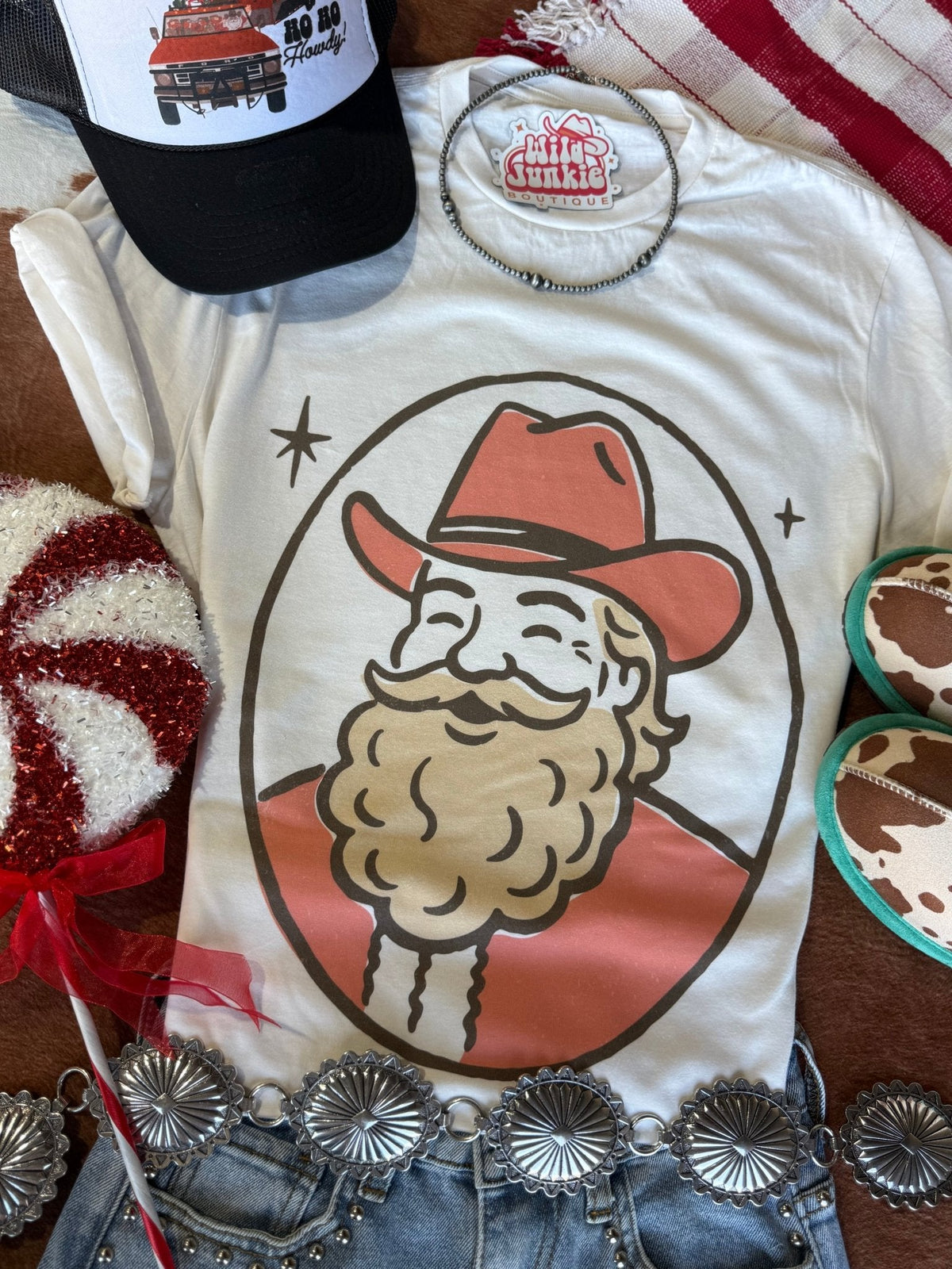 Holly Jolly Santa Graphic TeeNaturalS