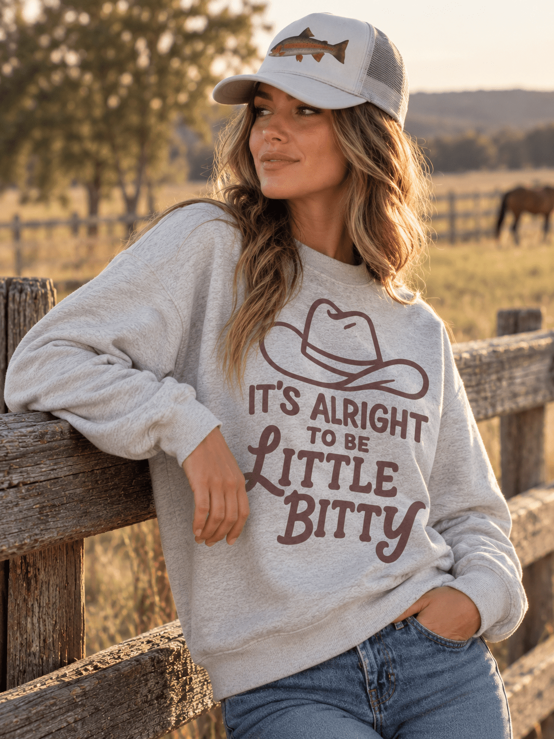 It's Alright To Be Little Bitty Graphic SweatshirtOatmealS
