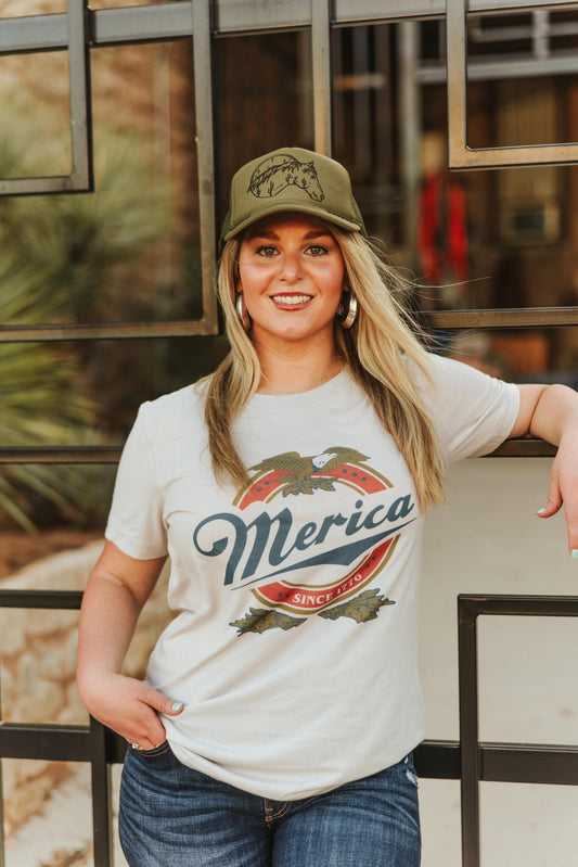 Merica Beer TeeCool GreyXS