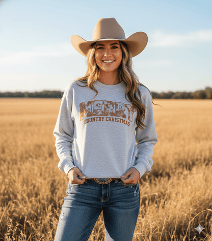Merry Country Christmas Graphic SweatshirtAshS