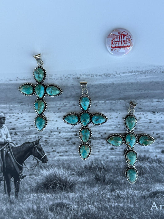 Mohave Turquoise Cross Pendant