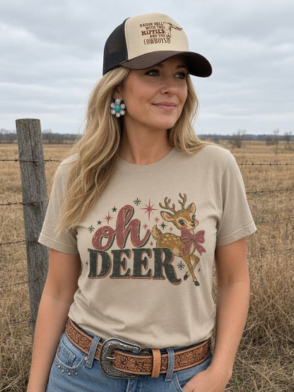 Oh Deer Christmas Graphic TeeTanS