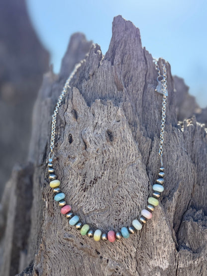 Pastel Opal Chain Necklace