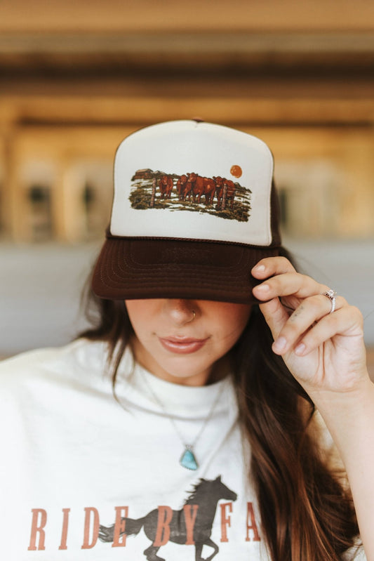 Pasture Red Angus Trucker HatBrown & Tan