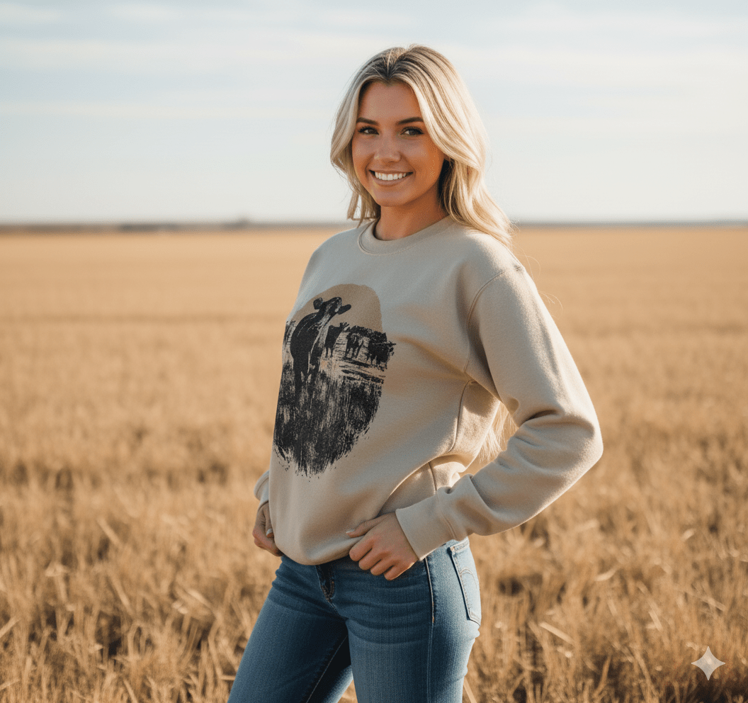 Pasture Sunset Graphic SweatshirtSandS