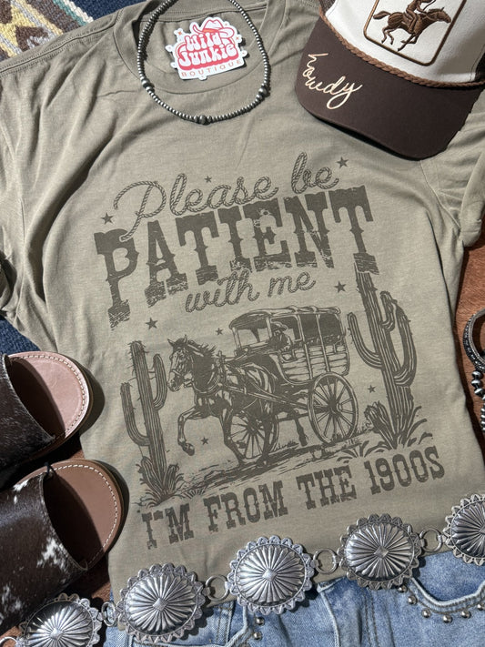 Please Be Patient With Me Graphic TeeCoyote BrownS