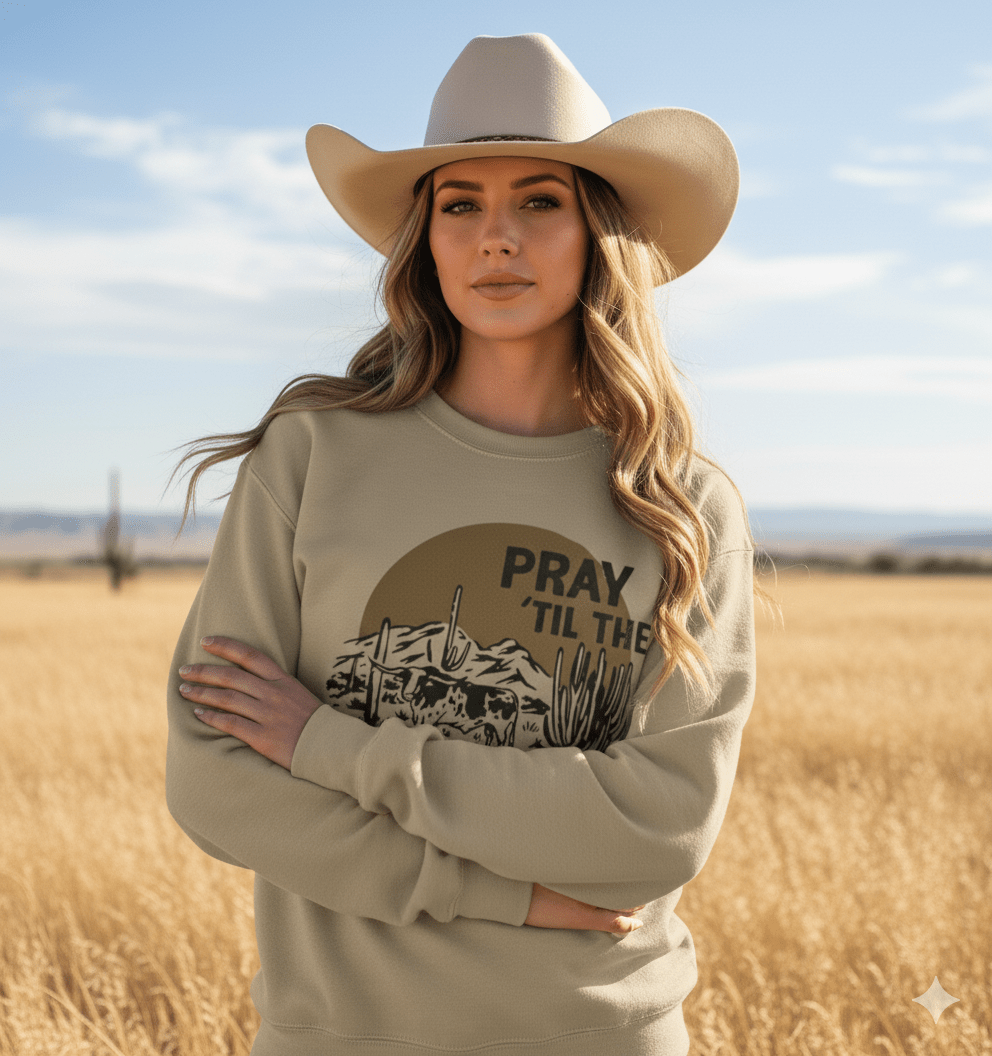 Pray Til The Cows Come Home Graphic SweatshirtSandS