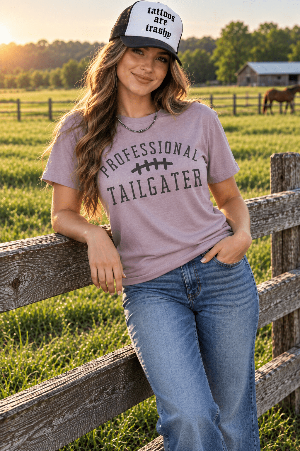 Professional Tailgater Graphic Tee in Pebble