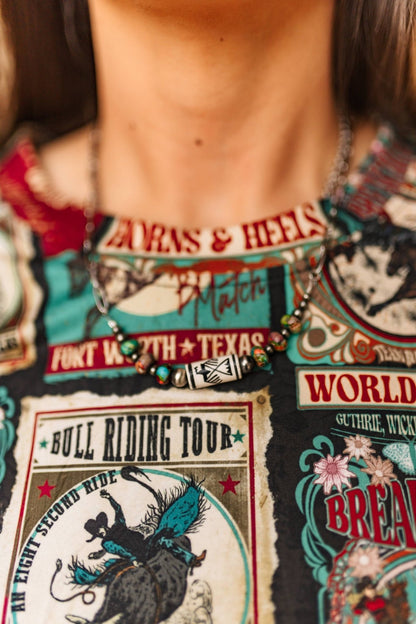 Rainbow Jasper Thunderbird Paperclip Chain Necklace