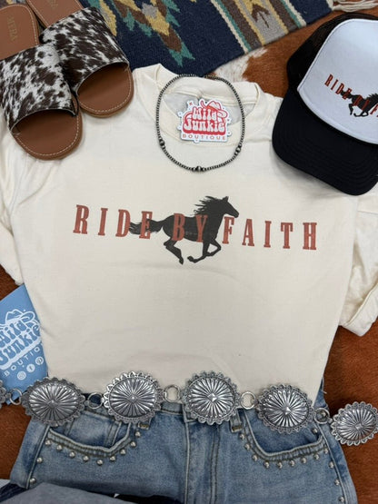 Ride By Faith Graphic TeeNaturalS