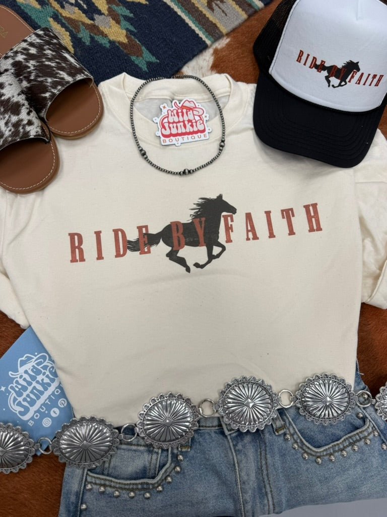 Ride By Faith Graphic TeeNaturalS