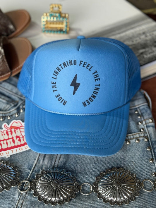 Ride The Lightning Trucker HatBlue