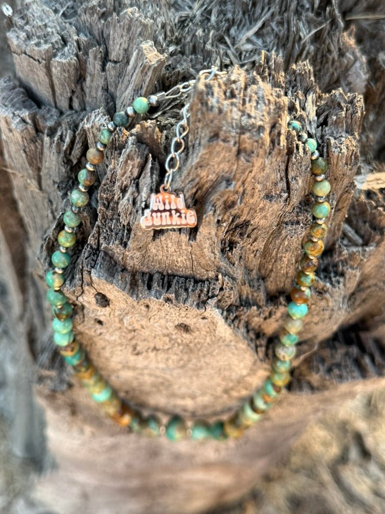 Round Graduated Turquoise Beaded Necklace