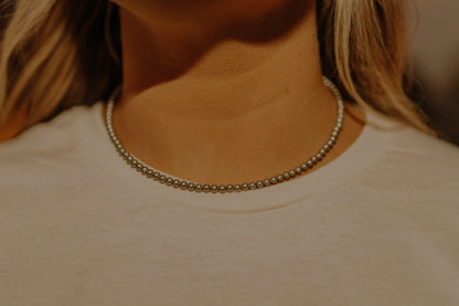 Dainty Silver Pearl Choker