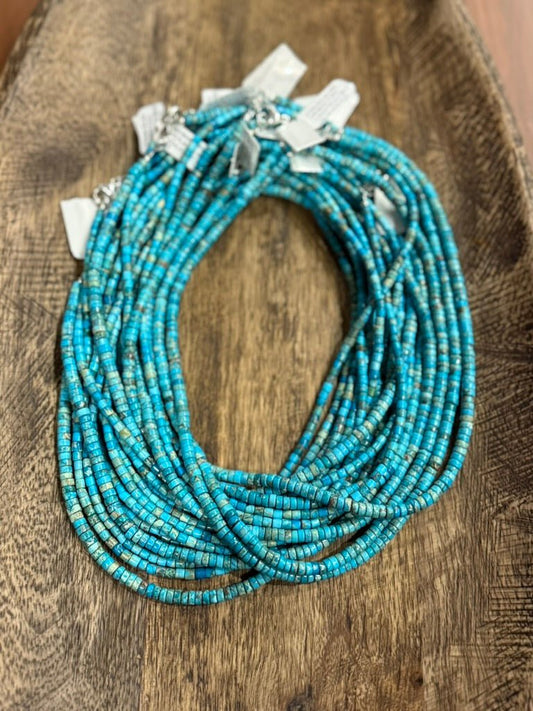 Stacked Turquoise Bead Choker