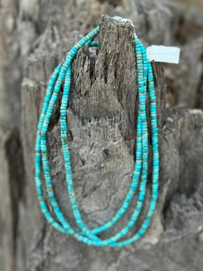 Stacked Turquoise Bead Choker