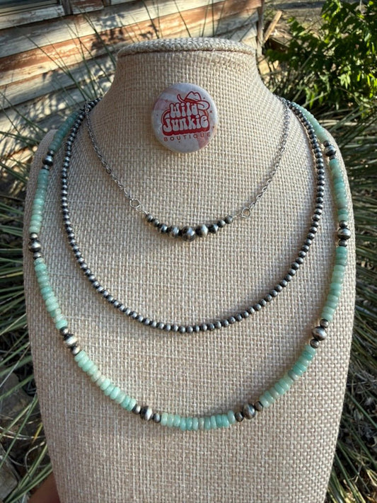 Sterling Silver Amazonite Beaded Choker