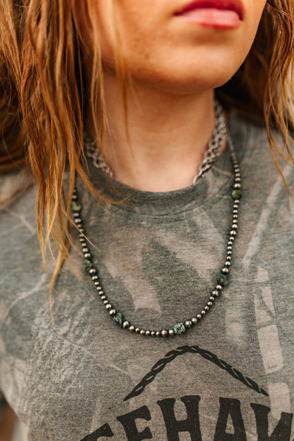 Sterling Silver Turquoise Beaded Necklace