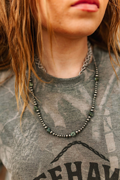 Sterling Silver Turquoise Beaded Necklace