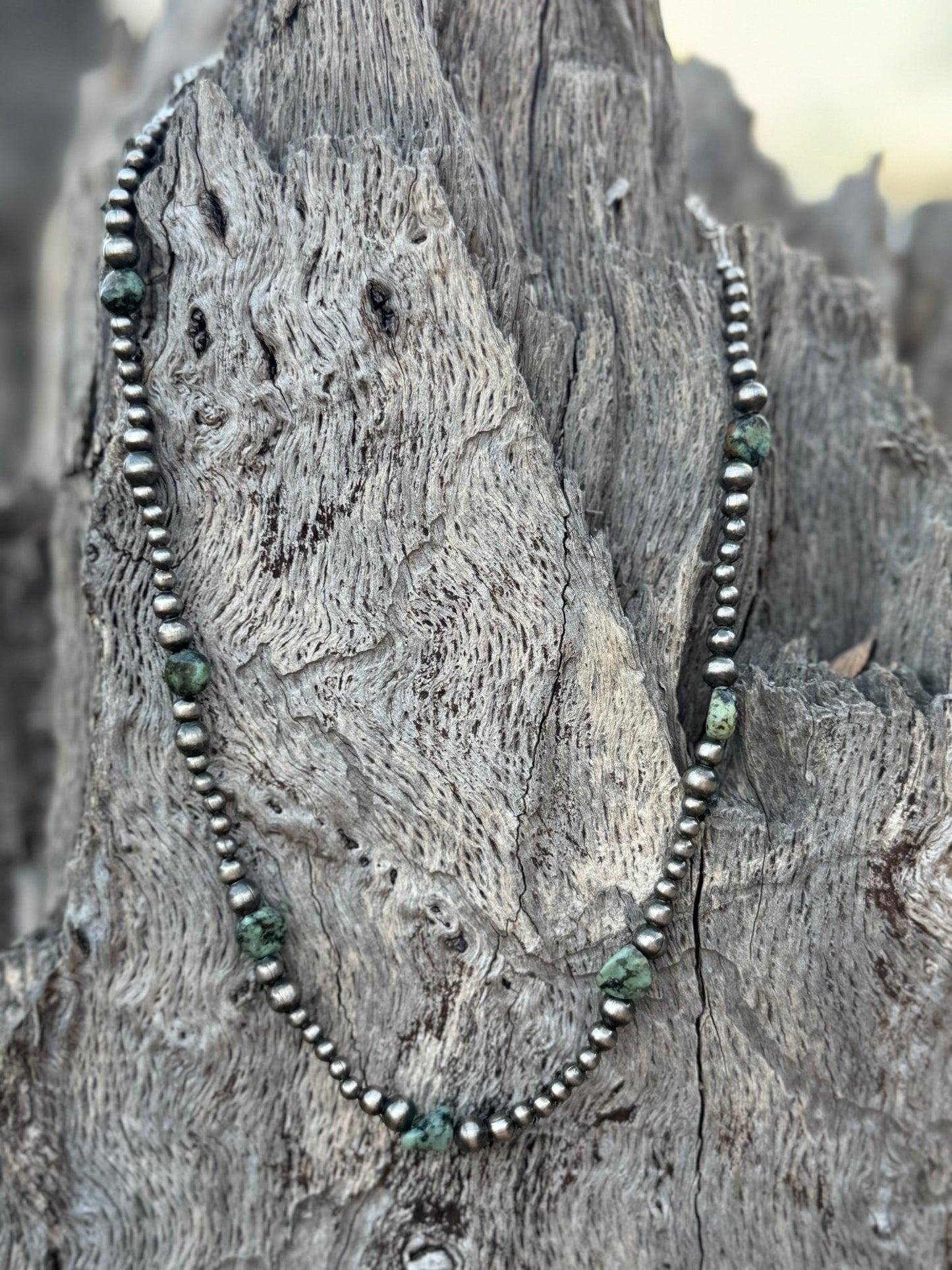 Sterling Silver Turquoise Flats Necklace