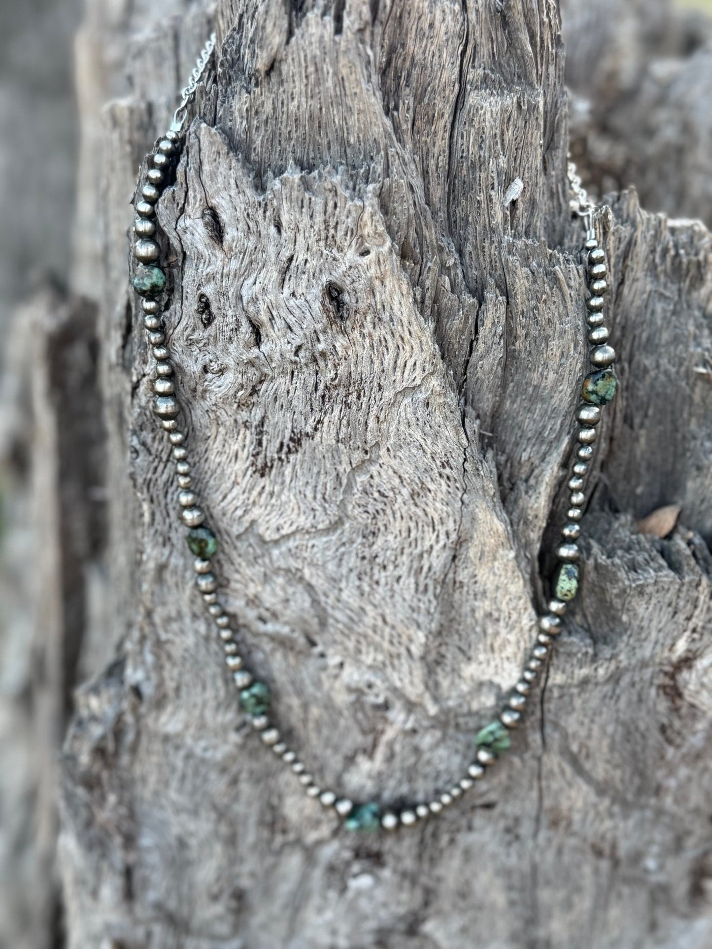 Sterling Silver Turquoise Flats Necklace