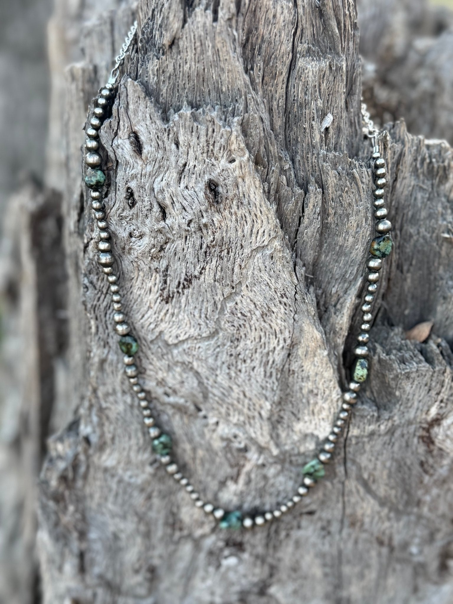 Sterling Silver Turquoise Flats Necklace