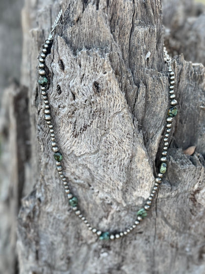 Sterling Silver Turquoise Flats Necklace