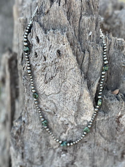Sterling Silver Turquoise Flats Necklace