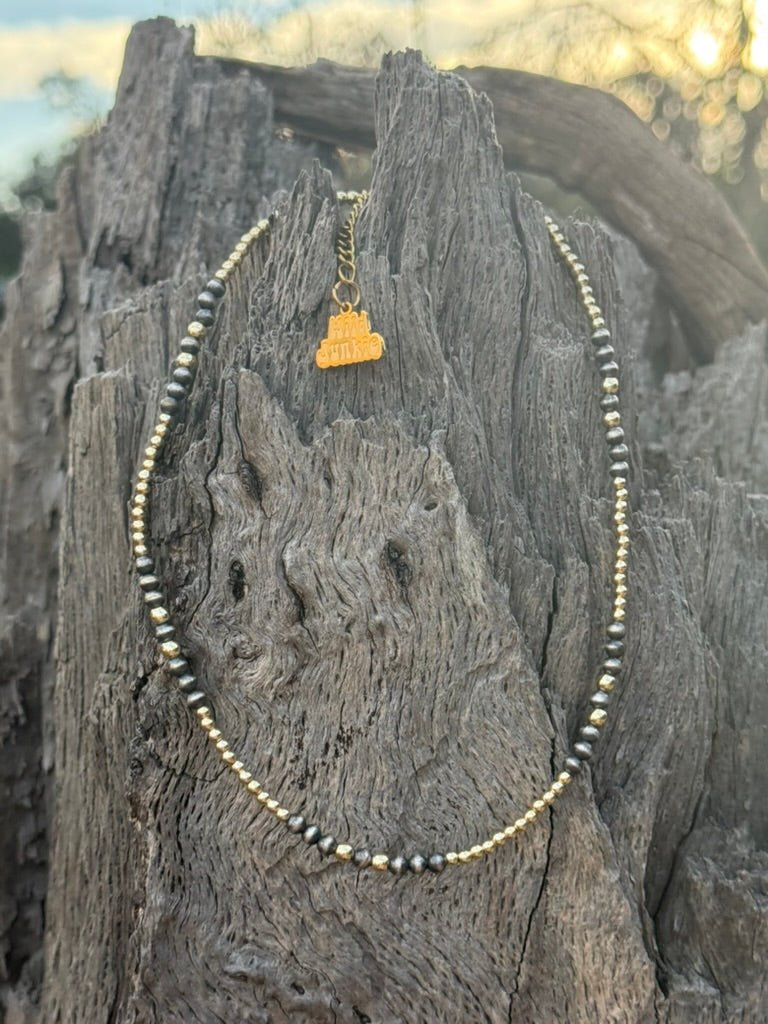 Sterling Silver Two-Tone Beaded Choker Necklace
